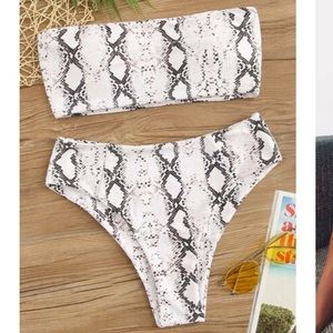 Brand new, never worn high waist bandeau swimwear